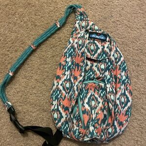 KAVU Teal and Coral Sling Bag